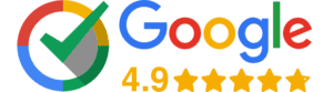 4.9 star rating on Google