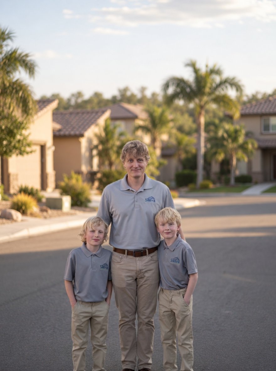 Joel Janson, founder of Sierra Homebuyers, with his sons